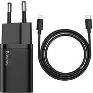 Baseus Super SI sada adaptéra USB-C 20W a kábla USB-C do Lightning 1 m, čierna - Nabíjačka do siete