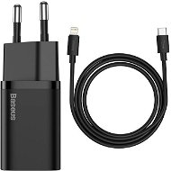 Nabíjačka do siete Baseus Super SI sada adaptéra USB-C 20W a kábla USB-C do Lightning 1 m, čierna - Nabíječka do sítě