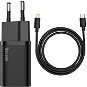 Baseus Super SI USB-C 20W töltőfej + 1m USB-C to Lightning kábel - fekete - Töltő adapter