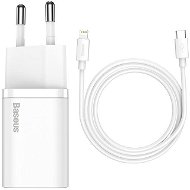Baseus Super SI Set aus USB-C 20 Watt Adapter und USB-C zu Lightning Kabel 1 m - weiß - Netzladegerät