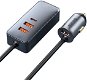 Baseus fast car charger with extension cable 3x USB-A, 1x Type-C 120W grey - Car Charger