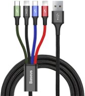 Baseus Gyorstöltő / adatkábel 4 az 1-ben 2* Lightning + USB-C + Micro USB 3,5 A 1,2 m, fekete - Adatkábel