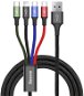 Baseus rychlý nabíjecí / datový kabel 4v1 Lightning + 2* USB-C + Micro USB 3,5A 1,2m, černá - Datový kabel