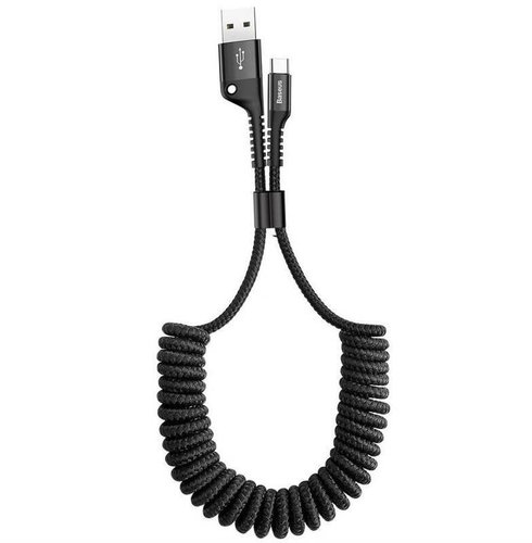 Baseus Fish Eye spring charging/data cable USB to USB-C 2A 1m, black - Data Cable - Main image