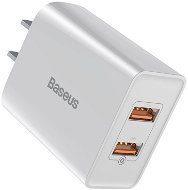 Baseus Speed Mini QC Dual USB Quick Charger (US) 18W fehér - Töltő adapter