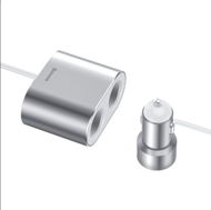 Baseus High Efficiency One to Two Cigarette Lighter + Car Charger Silver - Autós töltő