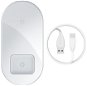 Baseus Simple 2 in 1 Qi Wireless Charger 18W Max For iPhone + AirPods White - Vezeték nélküli töltő