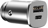 Baseus Square metal USB-C + USB-A 30 W PPS Car Charger (PD3.0/QC4.0) Silver - Nabíjačka do auta