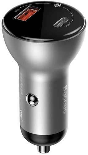 Baseus Digital Display PPS Dual Quick Car Charger 45 W Silver - Autós töltő - Fő fotó
