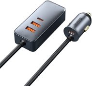 Baseus multi-port Fast charging car charger with extension cord 120W 2U+2C Gray - Autós töltő