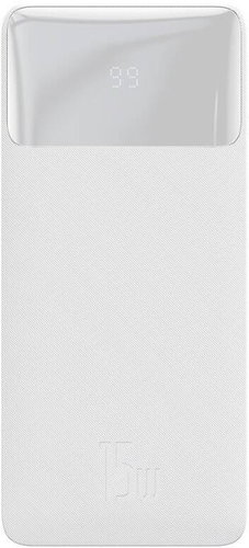 Baseus Bipow Digital Display Power Bank 10000mAh 15W White Overseas Edition (With Simple Series Char - Powerbanka - Main image