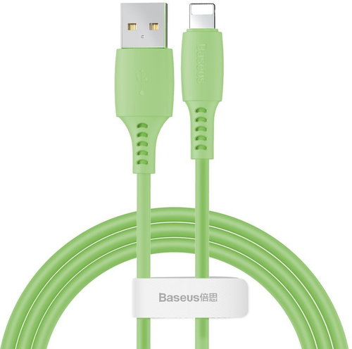 Baseus Colorful Lightning Cable, 2.4A, 1.2m, Green - Data Cable - Main image
