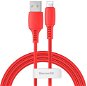 Baseus Colourful Lightning Cable 2.4A 1.2m Red - Adatkábel