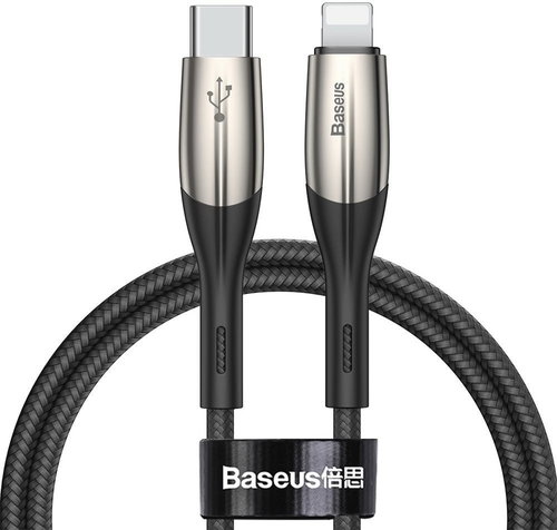 Baseus Horizontal Data Cable Type-C to Lightning PD, 20W, 1m, Black - Data Cable - Main image