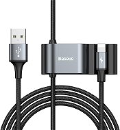 Baseus Special Lightning Data Cable + 2x USB for Backseat of Car Black - Datenkabel