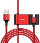 Baseus Special Lightning Data Cable + 2× USB for Backseat of Car, Red - Data Cable