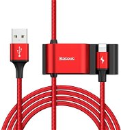 Baseus Special Lightning Data Cable + 2× USB for Backseat of Car Red - Dátový kábel