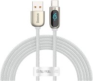 Baseus Display Fast Charging Data Cable USB to Type-C 5A 2 m White - Dátový kábel