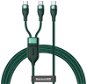 Baseus Flash Series Fast Charging Data Cable Type-C to Dual USB-C 100W 1.5m Green - Data Cable