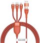 Baseus Flash Series Data Cable USB + Type-C to Micro USB + Lightning + USB-C 100W 1.2 m Orange - Adatkábel