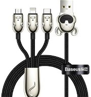 Baseus Mouse 3 in 1 Lightning + USB-C + MicroUSB Cable 3.5A 1.2m Black - Tápkábel
