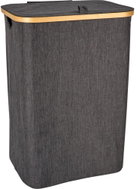Bathroom Solutions KO-170495170 with Bamboo Rim 40 × 30 × 60cm, Dark Grey - Laundry Basket