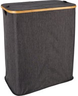 Bathroom Solutions KO-170495180 with Bamboo Rim 54 × 33 × 60cm, Dark Grey - Laundry Basket
