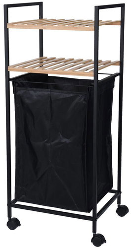 Bathroom Solutions 2in1 laundry basket, mobile bathroom trolley and 2 shelves - Cart - Main image
