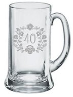 B. Bohemian Beer pint 0,5 l Jubilee 40 years motif flowers - Glass