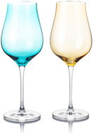 B.BOHEMIAN DION Sada sklenic na víno 500 ml Mix Blue and Yellow 2 ks - Sklenice