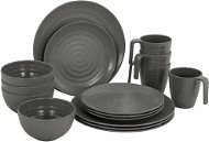 Bo-Camp Tableware 100% Melamine 16 Parts Stone Grey - Kemping edény