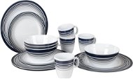 Bo-Camp Tableware 16 Pieces White/Navy - Camping Utensils