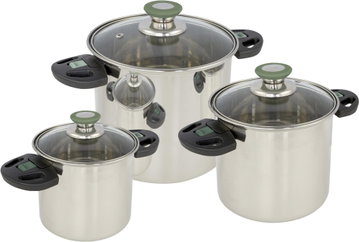 Bo-Camp Cookware set Elegance Compact 3 Stainless steel - Kemping edény ...