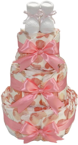 Bedeparis three tier diaper cake Slippers - pink - Nappy cake - Main image