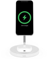 Belkin BOOST CHARGE PRO MagSafe 2in1 Drahtlose Ladung für iPhone/AirPods, Weiß - MagSafe kabelloses Ladegerät