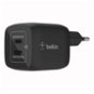 Belkin Boost Charge 45W PD PPS Dual USB-C GaN Charger Universal, Black - AC Adapter