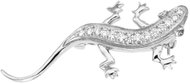 BEALIO 00511 Stříbrná brož Ještěrka s kubickou zirkonií 21 × 52 mm (Ag 925/1000) - Brooch