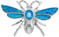 BEALIO 12569 Stříbrná brož Včela s modrým syntetickým opálem 24 × 38 mm (Ag 925/1000, 7,20 g) - Brooch