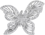 BEALIO 12644 Stříbrná brož Motýl s bílou kubickou zirkonií 25,5 × 32,5 mm (Ag 925/1000, 6,04 g) - Brooch