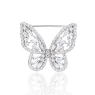 BEALIO 14171 Stříbrná brož Motýl s bílou kubickou zirkonií 21,5 × 24,5 mm (Ag 925/1000, 3,55 g) - Brooch