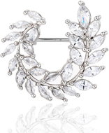 BEALIO 14282 Stříbrná brož Vavřínová větvička 24,5 × 27,5 mm (Ag 925/1000, 4,69 g) - Brooch