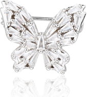 BEALIO 14283 Stříbrná brož Motýl s bílou kubickou zirkonií 17,5 × 20,5 mm (Ag 925/1000, 4,09 g) - Brooch