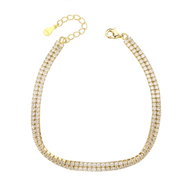 BEALIO 14493 Stříbrný náramek Tenisový 2 linky 4 mm zlacený (Ag 925/1000, 6,24 g) - Bracelet