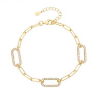 BEALIO 13892 Stříbrný náramek Paperclip zlacený (Ag 925/1000, 5,26 g) - Bracelet