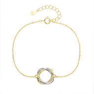 BEALIO 13993 Stříbrný náramek Zlaté propletení (Ag 925/1000, 1,95 g) - Bracelet