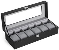 Songmics Patrick Organizér na hodinky černý - Box na hodinky