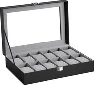 Songmics Velur Úložný box na hodinky šedý - Box na hodinky