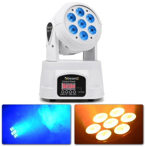 BeamZ MHL74 Mini Moving Head 7 × 10W LED, White - Lighting Effect - Main image