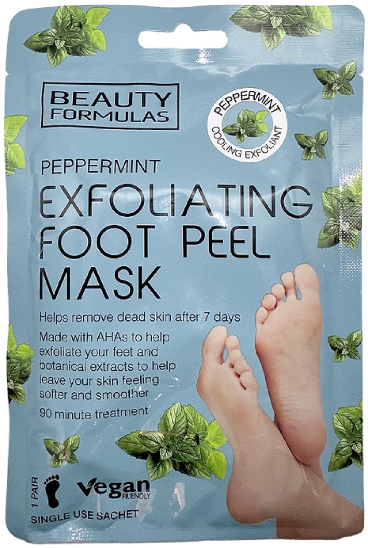 Beauty Formulas Hámlasztó lábmaszk mentával, 1 pár