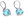 Earrings heart surgical steel SD750, turquoise